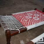 Red and White Double Gota Charpai